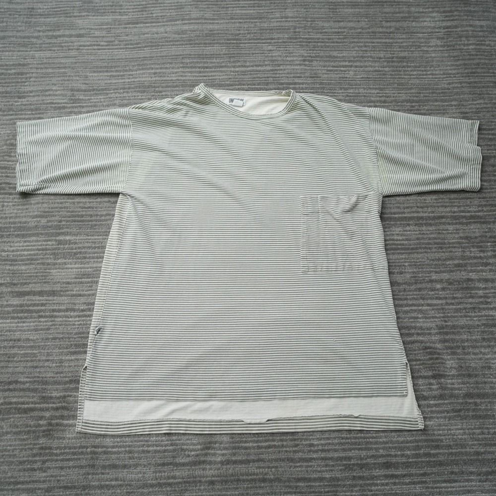 Union Bay T Shirt Men Striped Vintage Cotton Korea Short Sleeve White Large